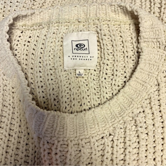 Rip Curl Crewneck Natural Knit Pullover Chunky Sweater Women’s Size Large - Picture 4 of 6